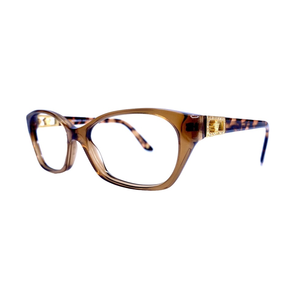 Versace Brown Clear Cat Eye Frame Eyeglasses Italy MOD.3170-B 5028 52 16 135